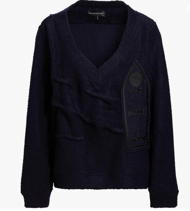 Who Decides War Logo Knit V-Neck Sweater